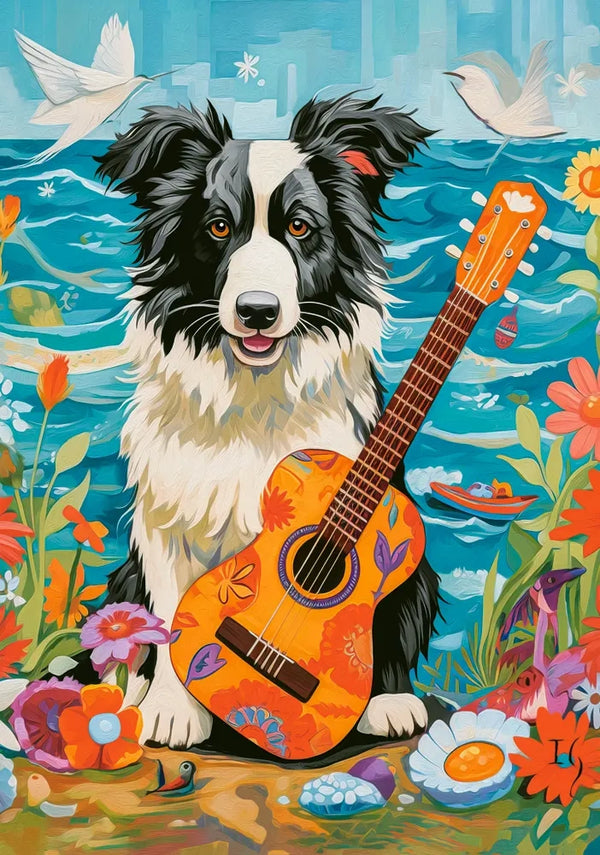 image1_500pc Collie Guitar And The Sea Puzzle